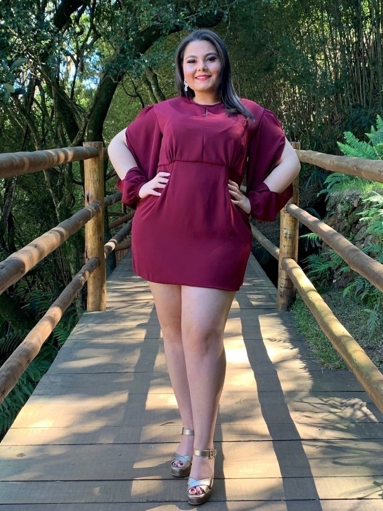 Vestido Curto Renata Marsala