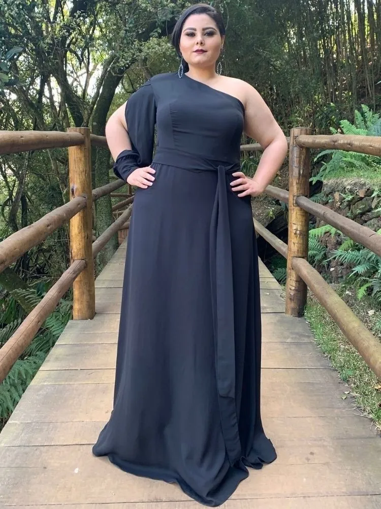 Vestido longo de Festa Preto Nara