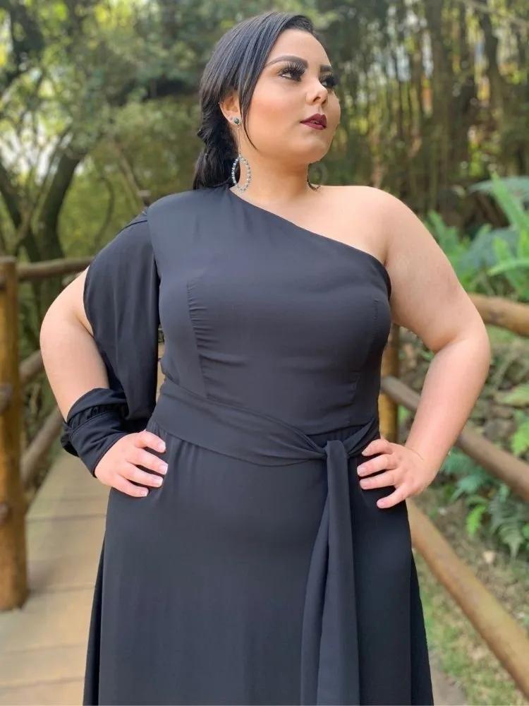 Vestido longo de Festa Preto Nara