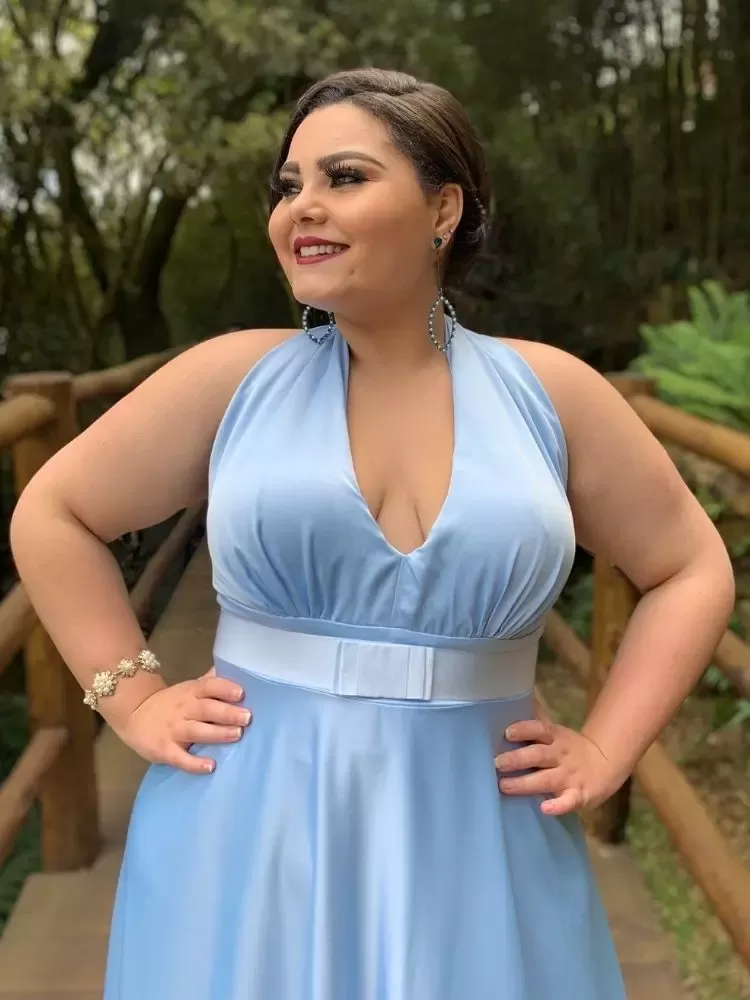 Vestido Madrinha Casamento Greenery Azul Serenity