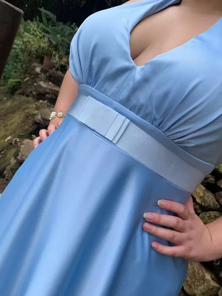 Vestido Madrinha Casamento Greenery Azul Serenity