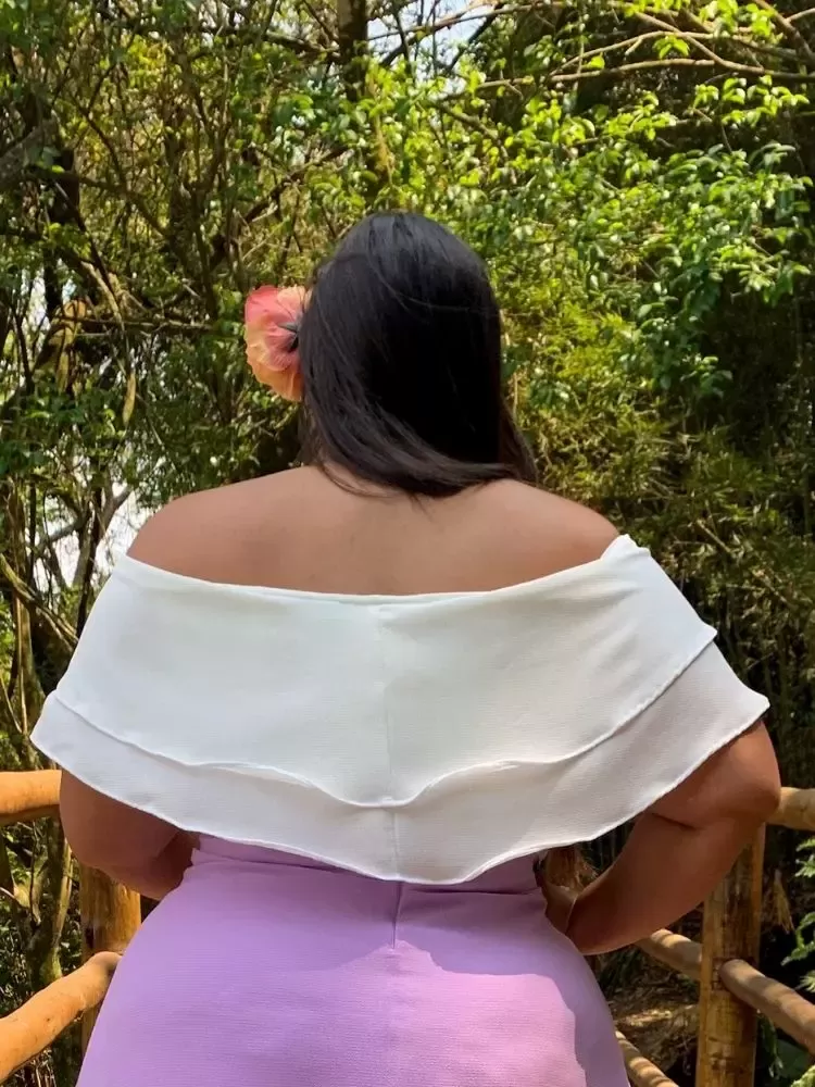 Cropped Modelo Ciganinha Branco