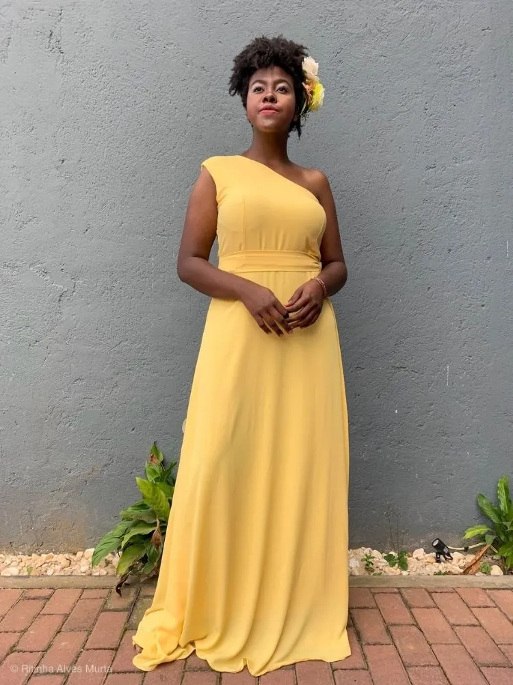 Vestido Madrinha Casamento Amarelo Sober
