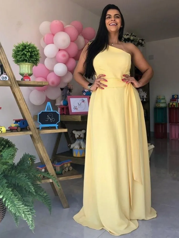 Vestido Madrinha Casamento Amarelo Sober