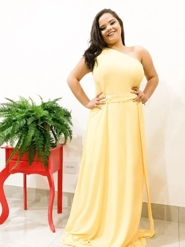 Vestido Madrinha Casamento Amarelo Sober