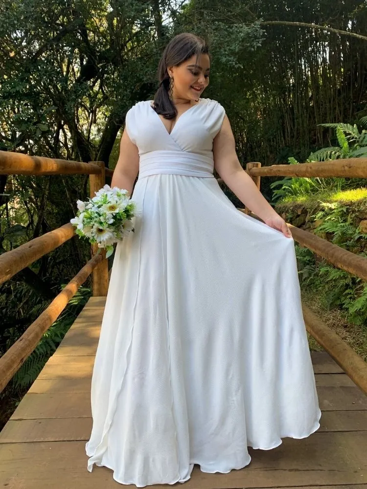 Vestido de Noiva Simples Alice Fan