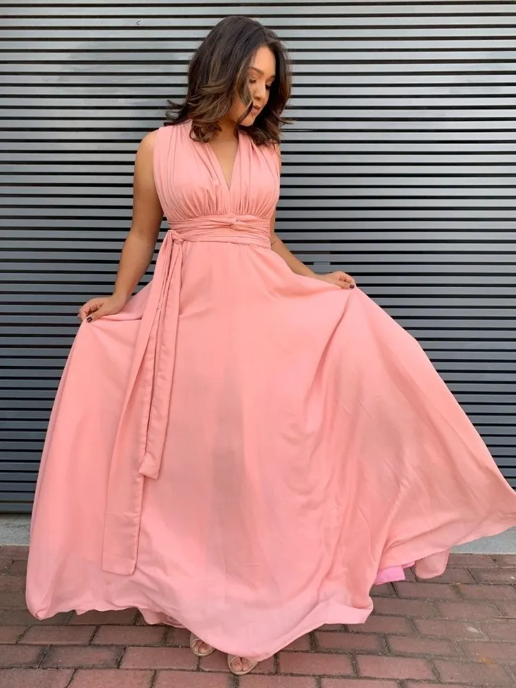 Vestido Madrinha de Casamento Multiformas Anathan Rosê