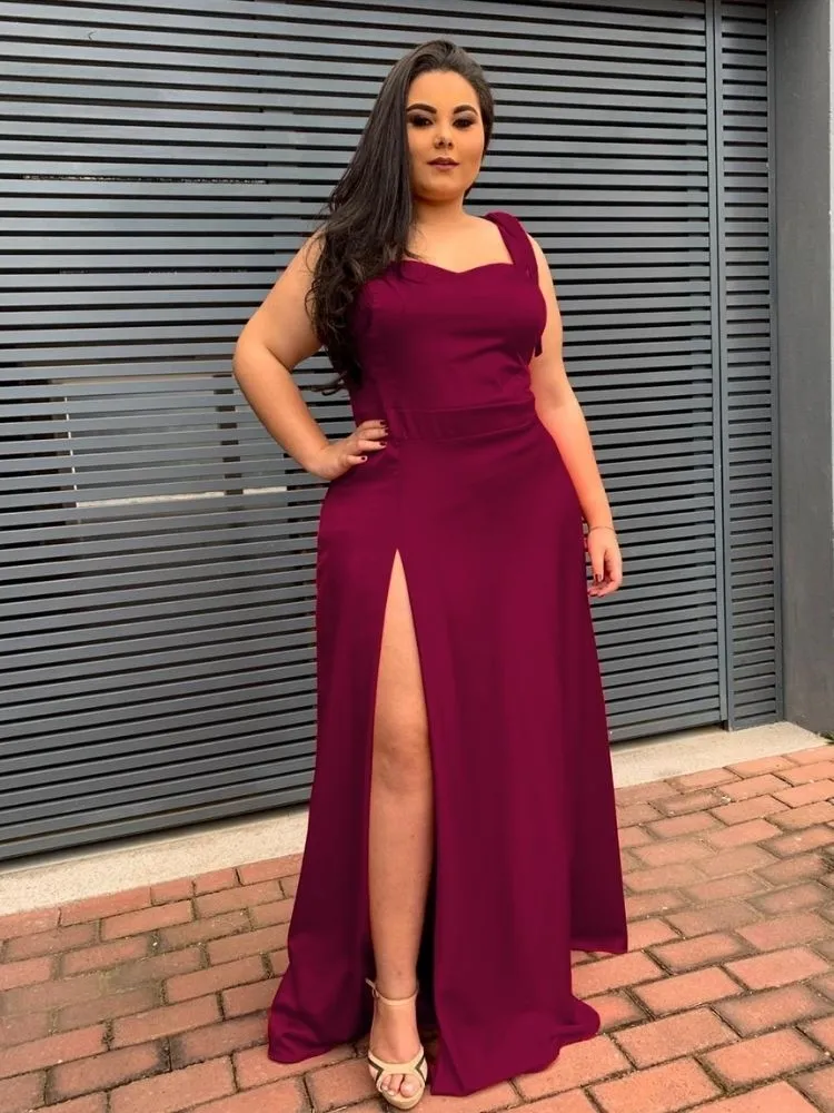 Vestido Madrinha de Casamento Marsala ( uva) Ana Júlia 