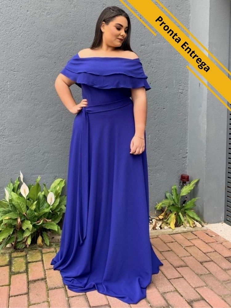 Vestido Honeymoon Pronta Entrega Azul Royal