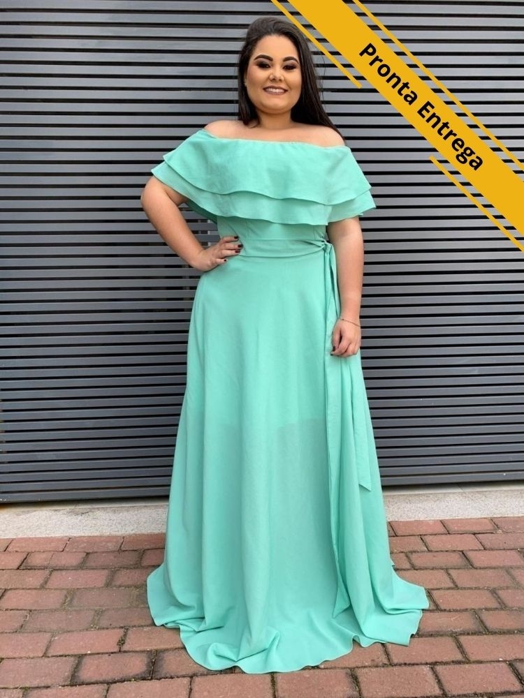 Vestido Honeymoon Pronta Entrega Verde Água
