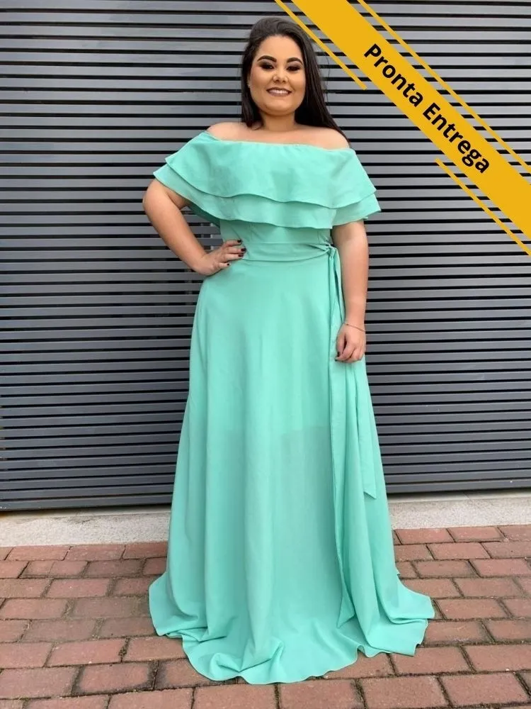 Vestido Honeymoon Pronta Entrega Verde Água