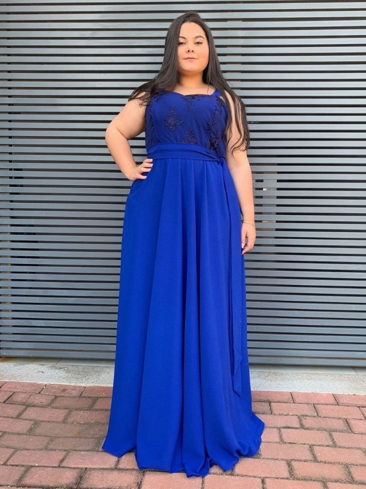 Vestido Madri Pronta Entrega Azul Royal