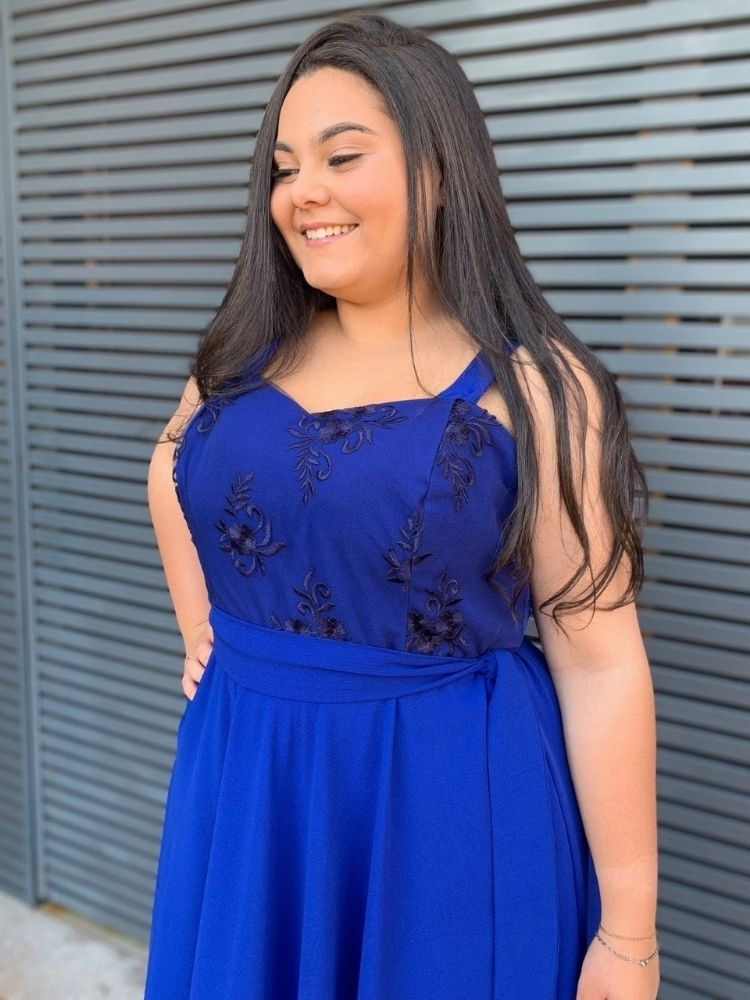 Vestido Madri Pronta Entrega Azul Royal