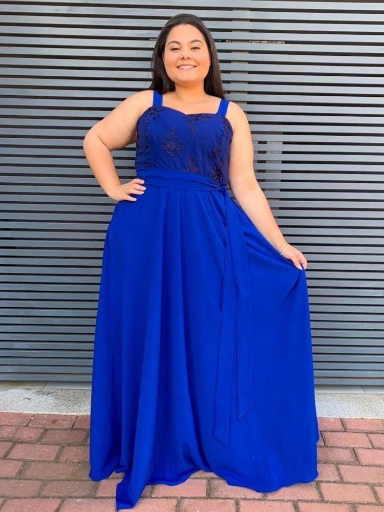 Vestido Madri Pronta Entrega Azul Royal