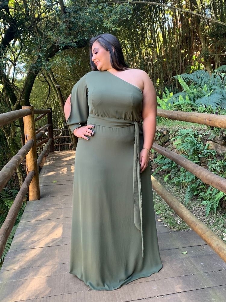 Vestido Nara Pronta Entrega Verde Militar