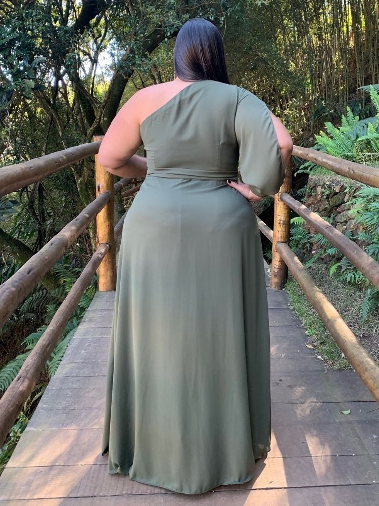 Vestido Nara Pronta Entrega Verde Militar