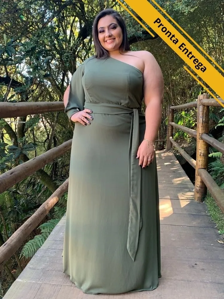 Vestido Nara Pronta Entrega Verde Militar