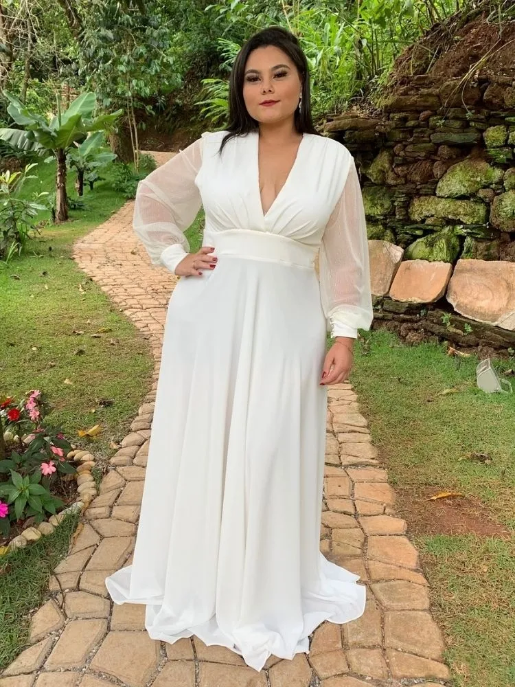Vestido de Noiva Branco off Caroline 10 dias de Confecção