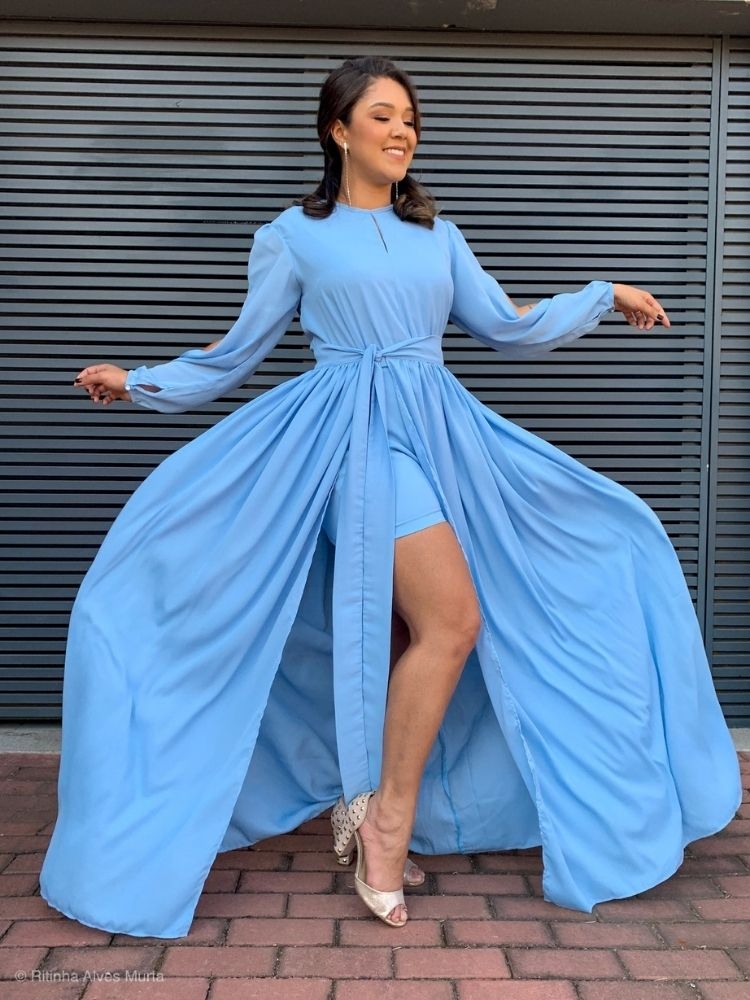 Vestido Sublime Pronta Entrega Azul Serenity
