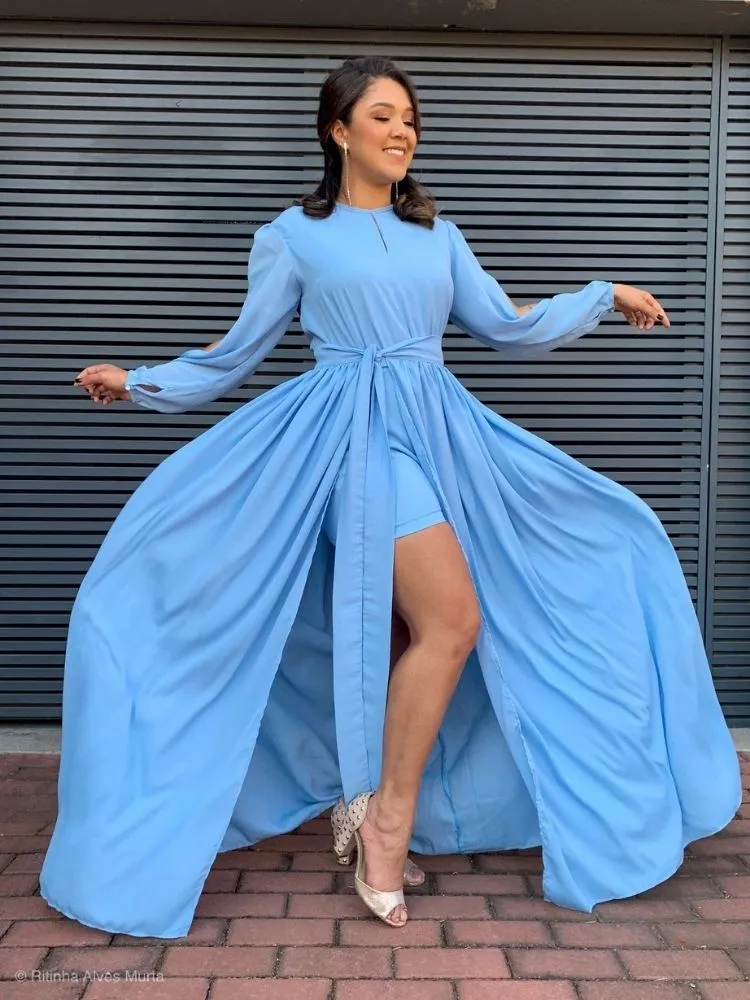 Vestido Sublime Pronta Entrega Azul Serenity