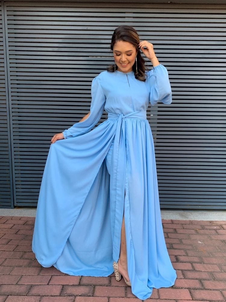 Vestido Sublime Pronta Entrega Azul Serenity