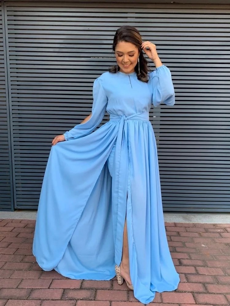 Vestido Sublime Pronta Entrega Azul Serenity