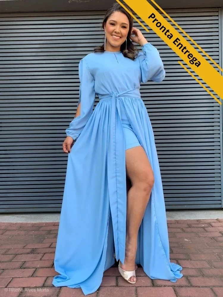 Vestido Sublime Pronta Entrega Azul Serenity