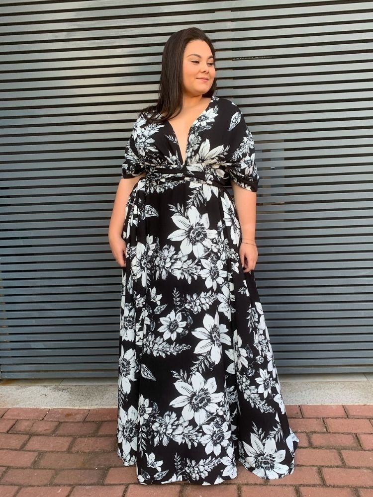 Vestido Anathan Pronta Entrega Estampado Preto