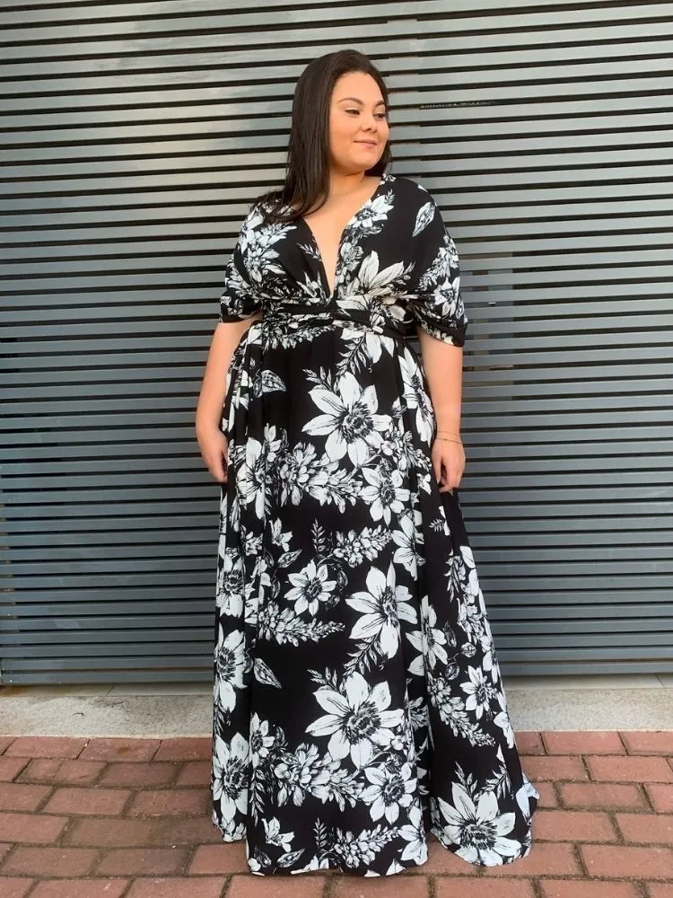 Vestido Anathan Pronta Entrega Estampado Preto