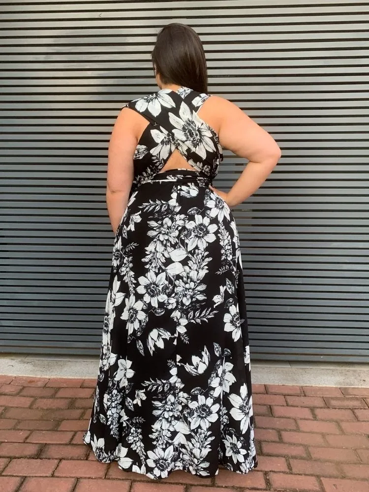 Vestido Anathan Pronta Entrega Estampado Preto