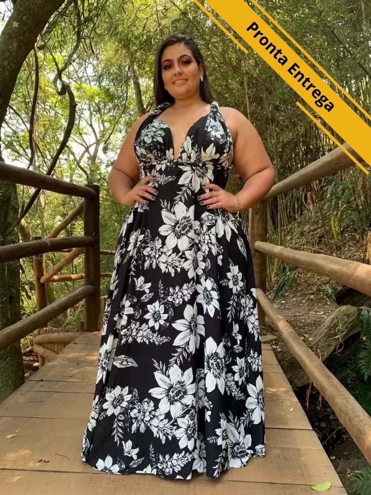 Vestido Anathan Pronta Entrega Estampado Preto