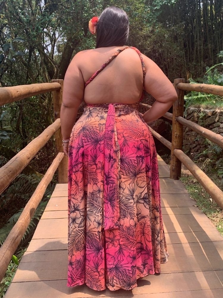 Vestido Anathan Pronta Entrega Estampado Rosa