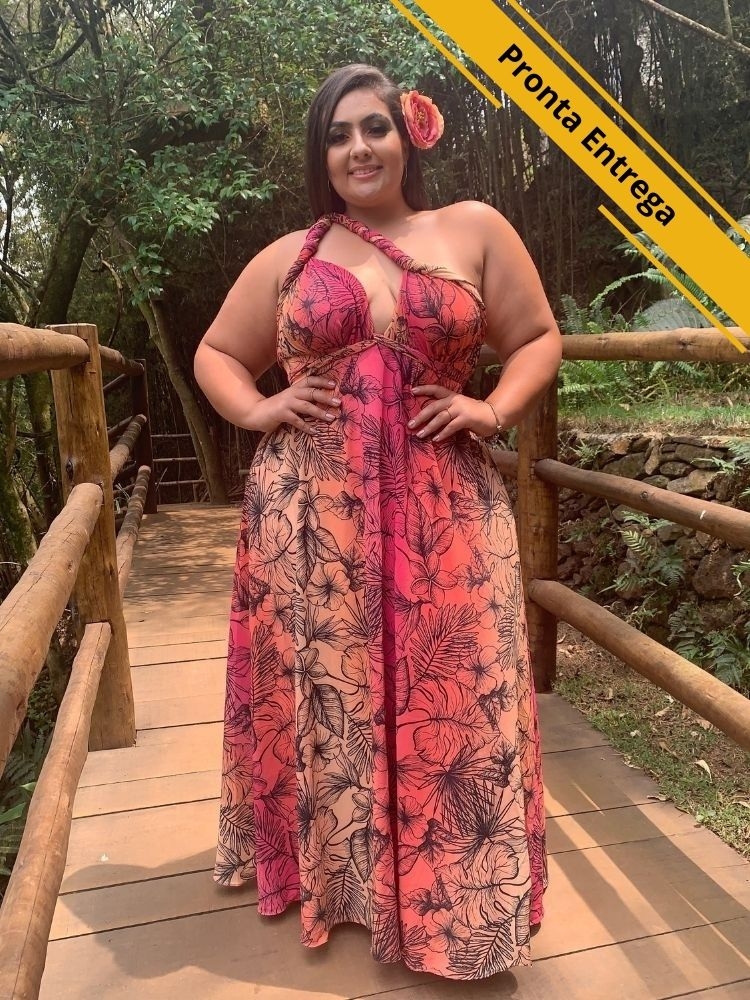 Vestido Anathan Pronta Entrega Estampado Rosa