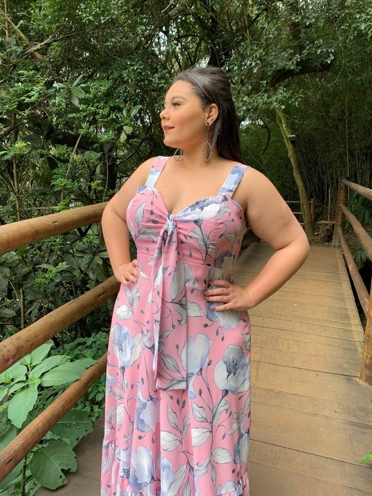 Vestido Naninha Pronta Entrega Estampado Rosa