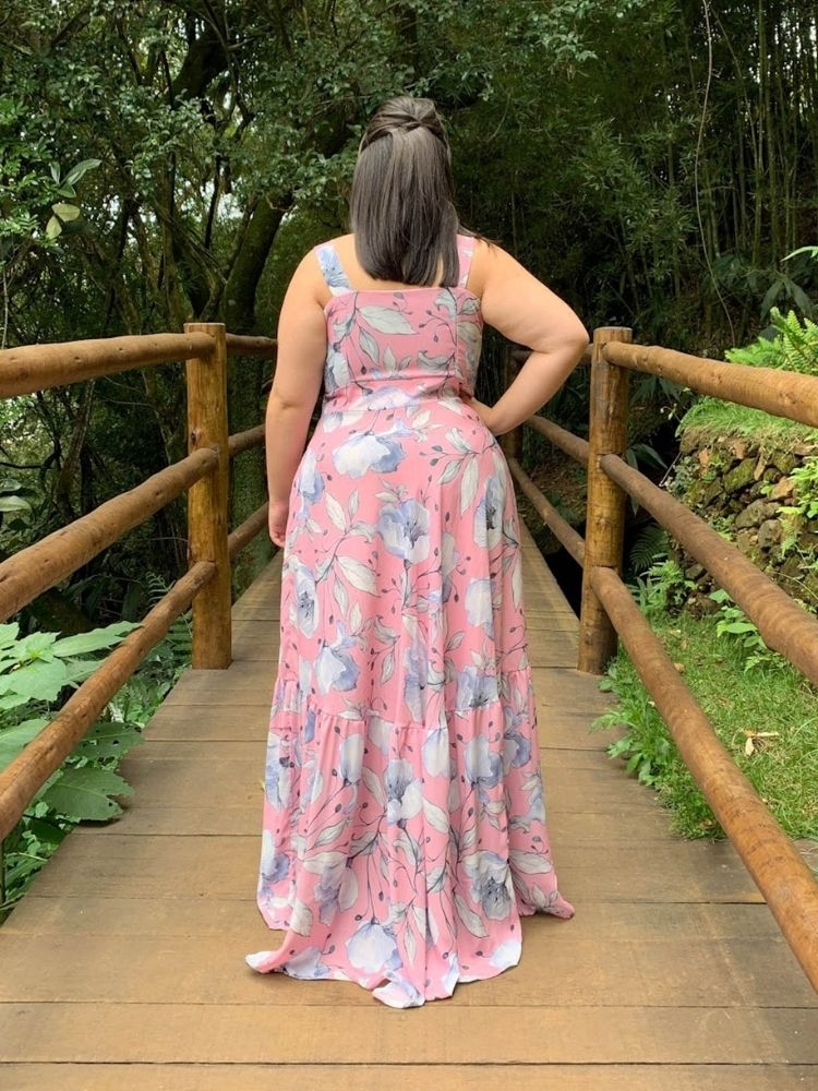 Vestido Naninha Pronta Entrega Estampado Rosa