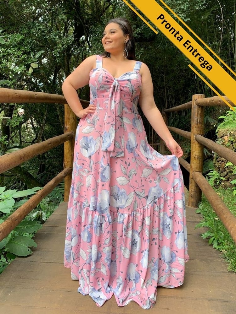 Vestido Naninha Pronta Entrega Estampado Rosa