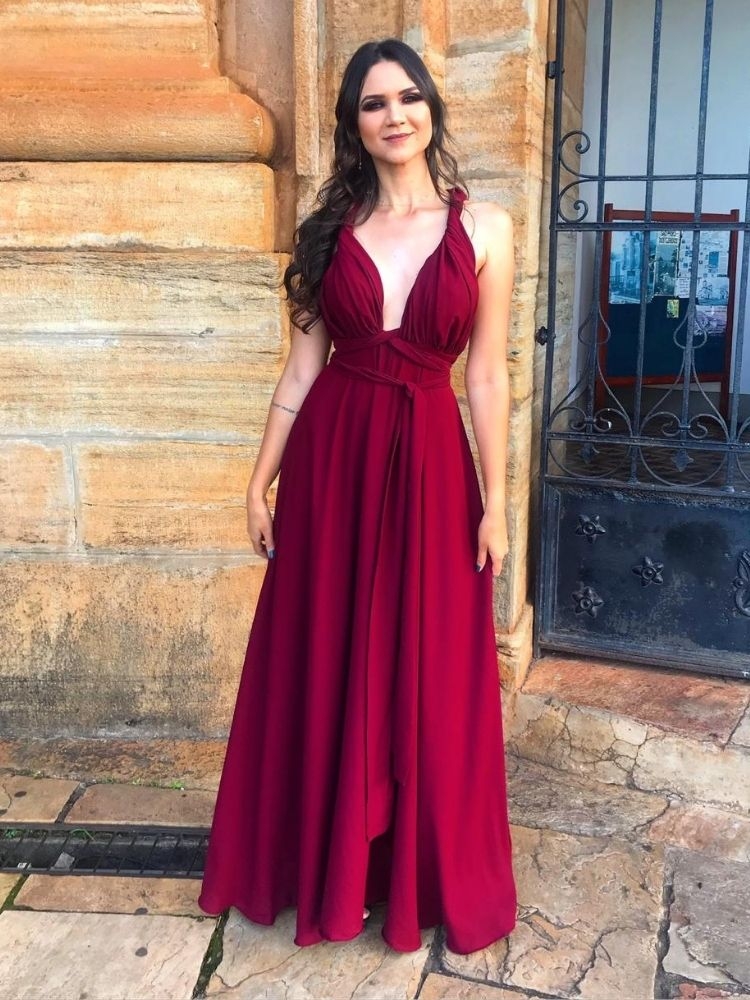 Vestido Anathan Pronta Entrega Marsala