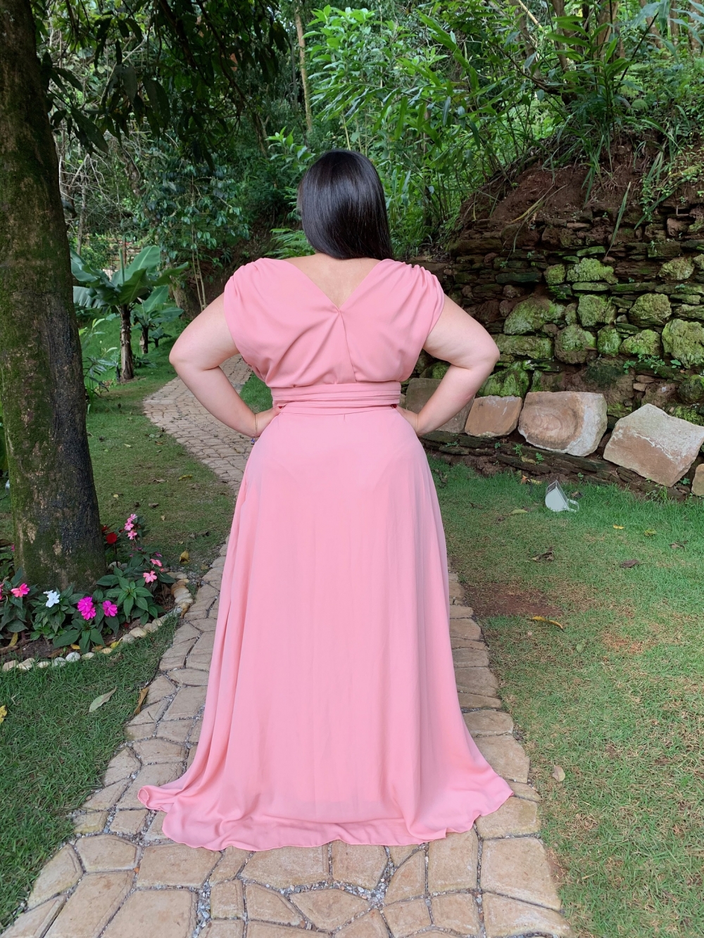 Vestido Alice Fan Pronta Entrega Rosê