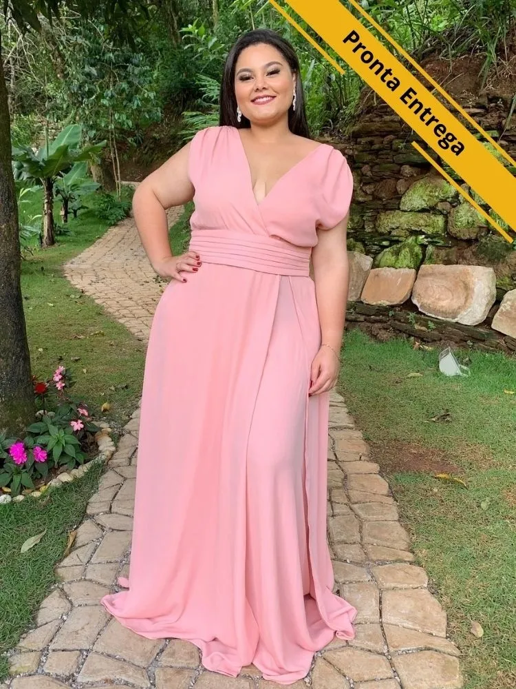 Vestido Alice Fan Pronta Entrega Rosê