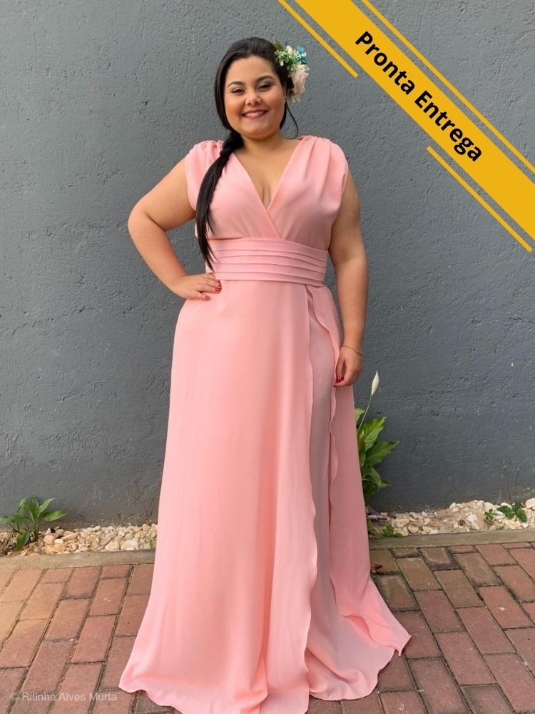 Vestido Alice Fan Pronta Entrega Rosa Bebê