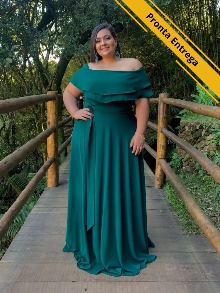 Vestido Honeymoon Pronta Entrega Verde Escuro