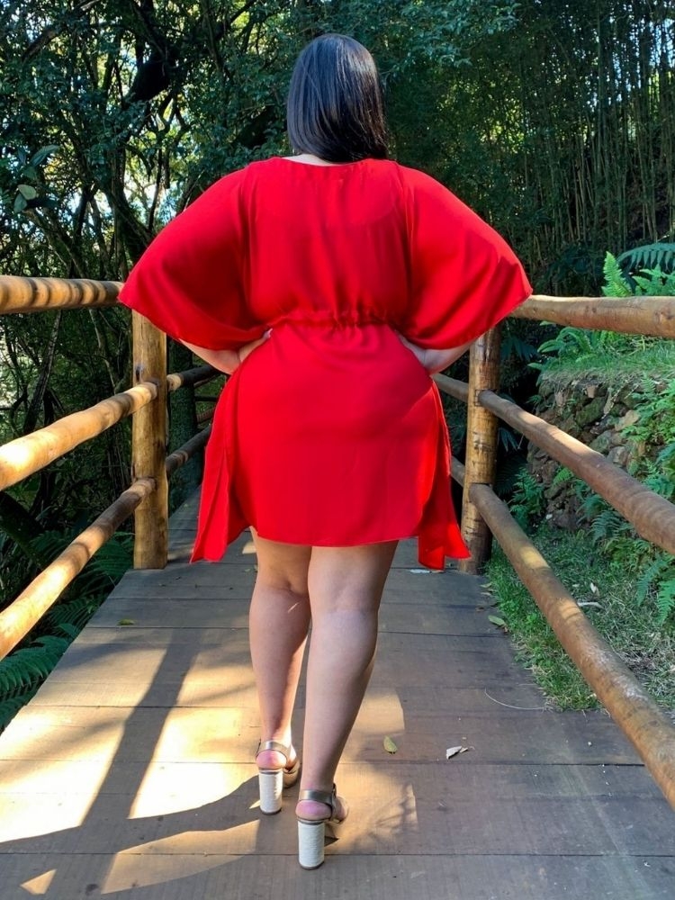 Vestido Kimono Cibele Pronta Entrega Vermelho