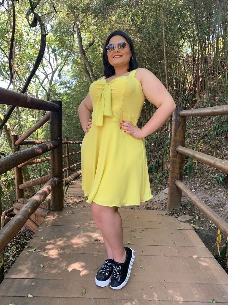Vestido Naninha Curto Pronta Entrega Amarelo