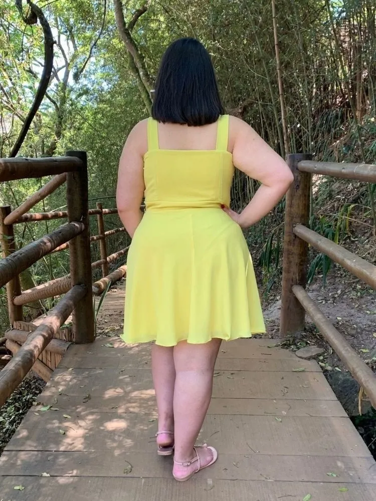 Vestido Naninha Curto Pronta Entrega Amarelo