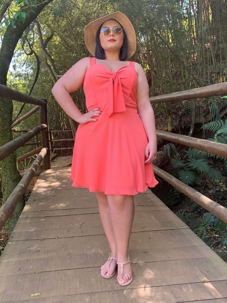 Vestido Naninha Curto Pronta Entrega Coral