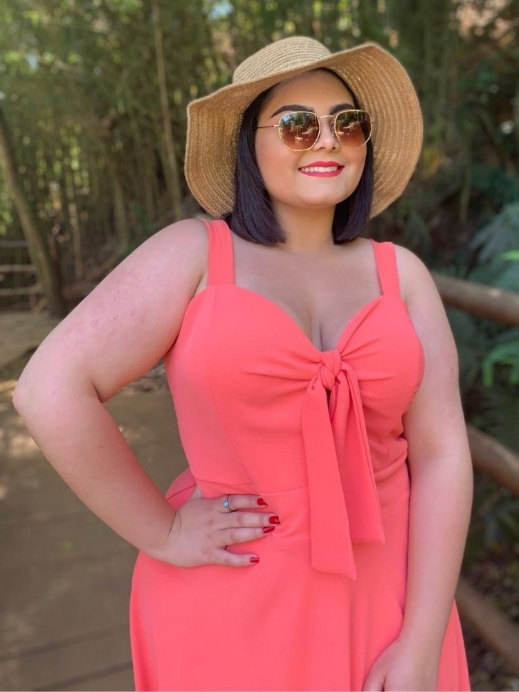 Vestido Naninha Curto Pronta Entrega Coral