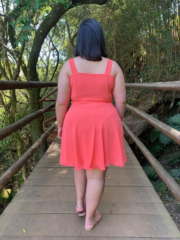 Vestido Naninha Curto Pronta Entrega Coral