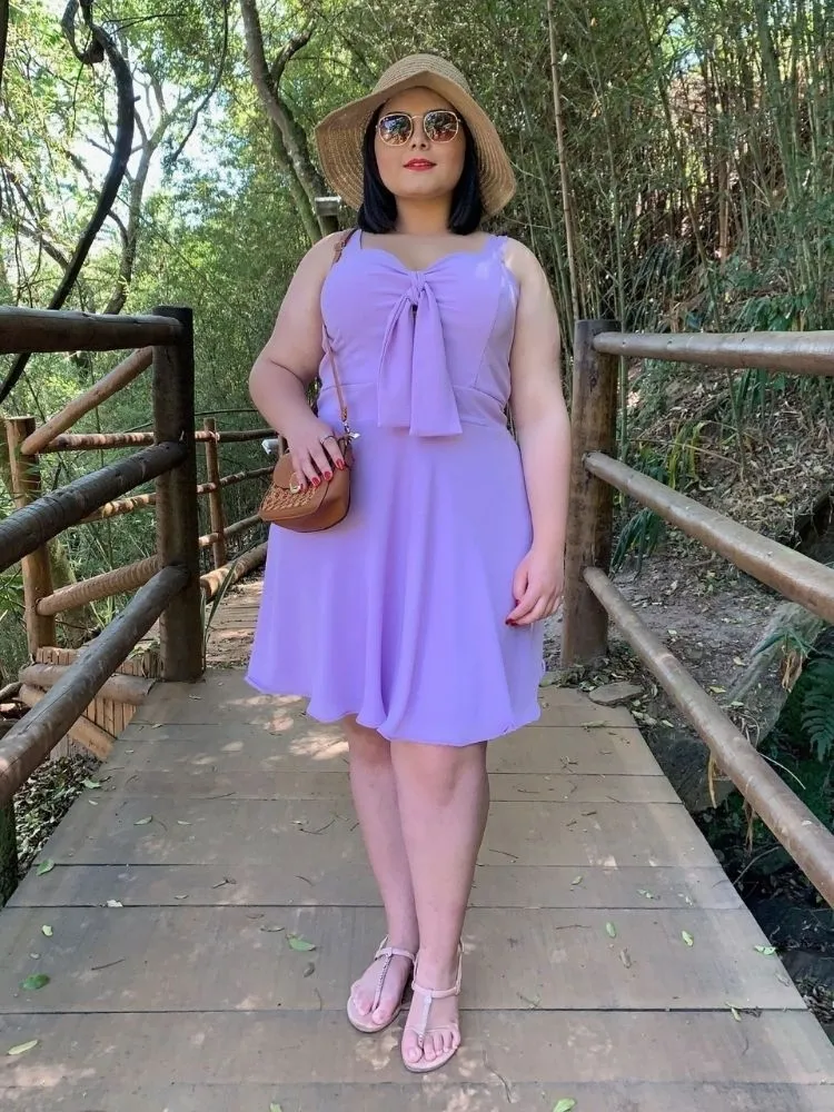 Vestido Naninha Curto Pronta Entrega Lilás