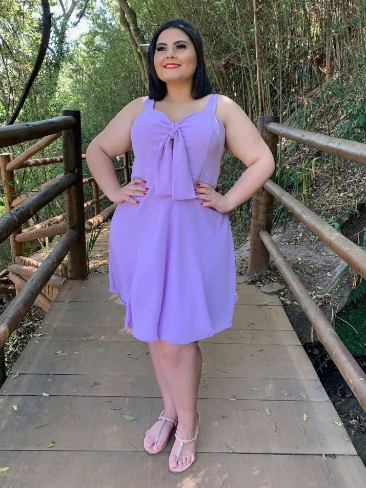 Vestido Naninha Curto Pronta Entrega Lilás