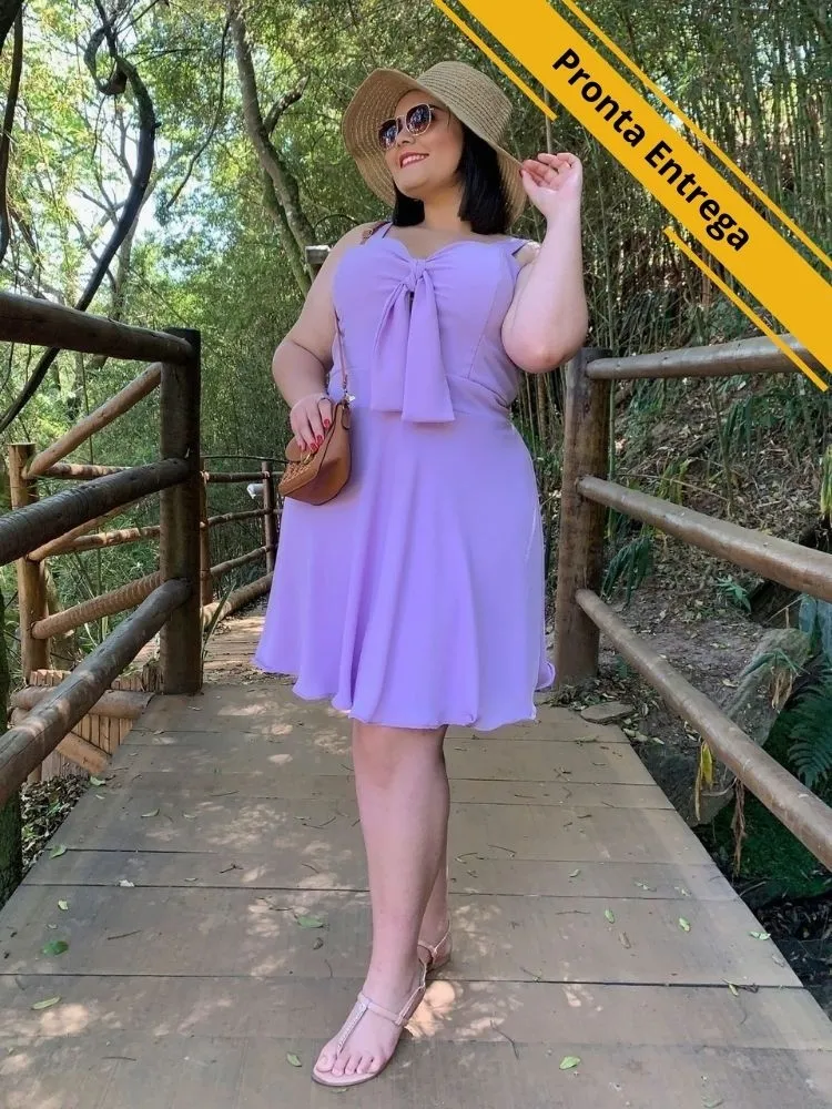 Vestido Naninha Curto Pronta Entrega Lilás